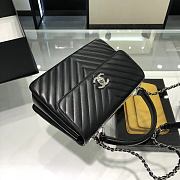 	 Bagsaaa Chanel Trendy CC Chevron Black Leather Silver Hardware - 3