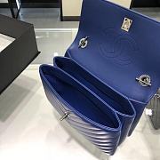 	 Bagsaaa Chanel Trendy CC Chevron Blue Silver Hardware - 6