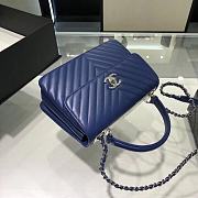 	 Bagsaaa Chanel Trendy CC Chevron Blue Silver Hardware - 5