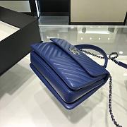 	 Bagsaaa Chanel Trendy CC Chevron Blue Silver Hardware - 3