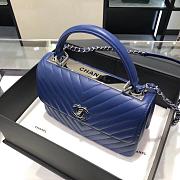 	 Bagsaaa Chanel Trendy CC Chevron Blue Silver Hardware - 4