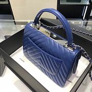 	 Bagsaaa Chanel Trendy CC Chevron Blue Silver Hardware - 2