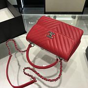 	 Bagsaaa Chanel Trendy CC Chevron Red Leather Silver Hardware - 6