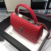 	 Bagsaaa Chanel Trendy CC Chevron Red Leather Silver Hardware - 3