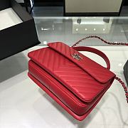 	 Bagsaaa Chanel Trendy CC Chevron Red Leather Silver Hardware - 2