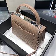 	 Bagsaaa Chanel Trendy CC Chevron Taupe Leather Silver Hardware - 4