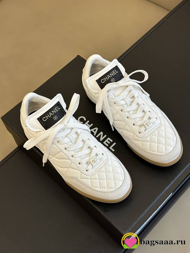 Bagsaaa Chanel Lambskin White Sneakers - 1