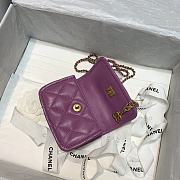 Bagsaaa Chanel Belt Bag Purple Lambskin - 13.5x9x4cm - 6