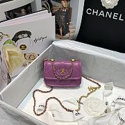 Bagsaaa Chanel Belt Bag Purple Lambskin - 13.5x9x4cm - 5