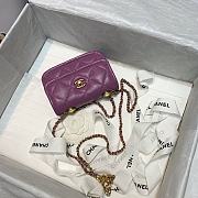 Bagsaaa Chanel Belt Bag Purple Lambskin - 13.5x9x4cm - 2