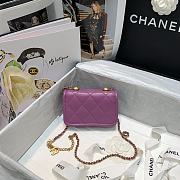Bagsaaa Chanel Belt Bag Purple Lambskin - 13.5x9x4cm - 3