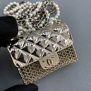 Bagsaaa Chanel Tiny Belt bag gold metal pearl chain - 6.2x2.7x4.7cm - 2