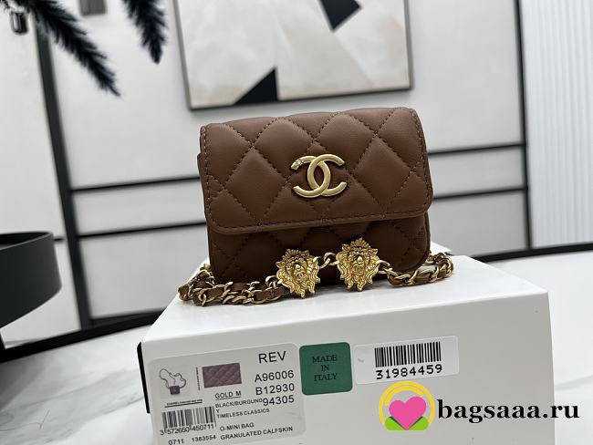 	 Bagsaaa Chanel Belt Bag A96006 Brown 9cm - 1
