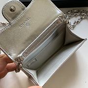 	 Bagsaaa Chanel Flap Belt Bag Silver - 11 ×2 ×7.5cm - 4