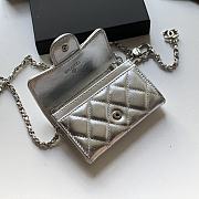 	 Bagsaaa Chanel Flap Belt Bag Silver - 11 ×2 ×7.5cm - 5