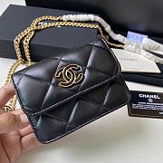 Bagsaaa Chanel Belt Bag Black CC Logo 12.5x9cm - 2
