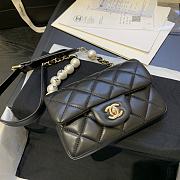 Bagsaaa Chanel Classic Belt Bag With Pearl Chain Black - 18cm - 5