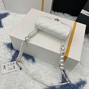 	 Bagsaaa Chanel Classic Belt Bag With Pearl Chain White - 18cm - 5