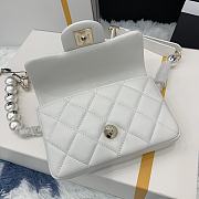 	 Bagsaaa Chanel Classic Belt Bag With Pearl Chain White - 18cm - 3