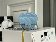 Bagsaaa Chanel Heart Belt Bag Blue - 11x8.5x5.5cm - 1
