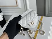 	 Bagsaaa Chanel Heart Belt Bag White - 11x8.5x5.5cm - 3