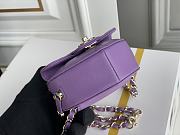 	 Bagsaaa Chanel Heart Belt Bag Purple - 11x8.5x5.5cm - 2