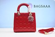 Dior Lady Handbag in Red With Gold Hardware 24CM - 1