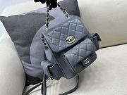 	 Bagsaaa Chanel Duma Cargo Backpack Grey Caviar Leather - 21.5x19.5x12cm - 5