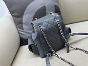 	 Bagsaaa Chanel Duma Cargo Backpack Grey Caviar Leather - 21.5x19.5x12cm - 3