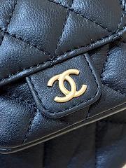 Bagsaaa Chanel Backpack Bucket Lambskin Black Leather - 16.5*17*12cm - 3