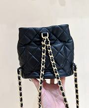 Bagsaaa Chanel Backpack Bucket Lambskin Black Leather - 16.5*17*12cm - 2