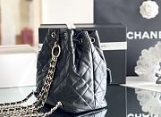 Bagsaaa Chanel Backpack Bucket Lambskin Black Leather - 22x21x13cm - 3
