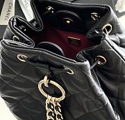 Bagsaaa Chanel Backpack Bucket Lambskin Black Leather - 22x21x13cm - 6