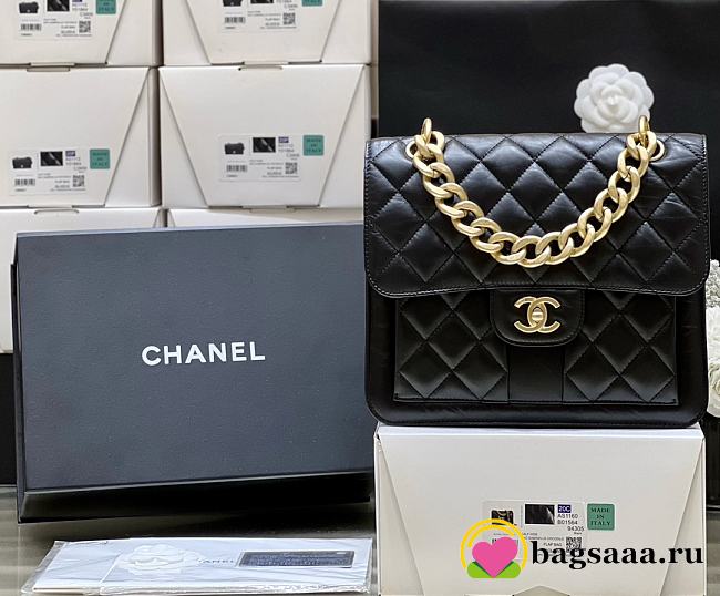 Bagsaaa Chanel Backpack Black Leather - 25*22*6cm - 1