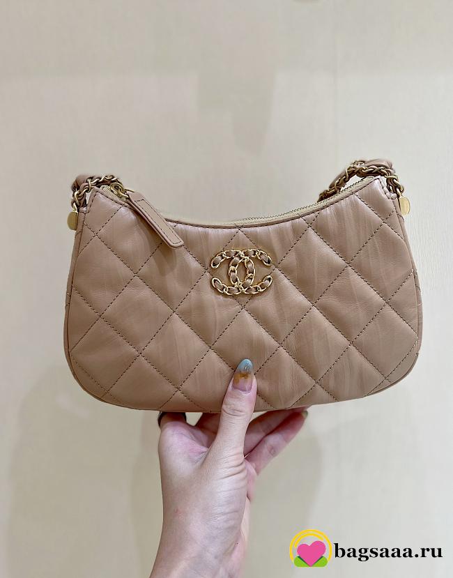 	 Bagsaaa Chanel 19 Hobo Shoulder Beige Bag - 12×20.5×4.5cm - 1