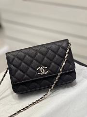 Bagsaaa Chanel WOC Black Caviar Leather With Crystal CC Logo - 19-3-12cm - 1