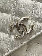 	 Bagsaaa Chanel WOC White Caviar Leather With Crystal CC Logo - 19-3-12cm - 5