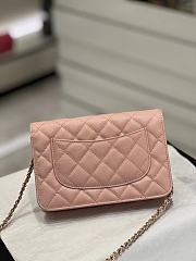 	 Bagsaaa Chanel WOC Pink Caviar Leather With Crystal CC Logo - 19-3-12cm - 5
