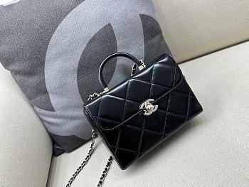 Bagsaaa Chanel Mini Box Bag Shiny Calfskin & Gold-Tone Metal Black - 19x8x13.5cm