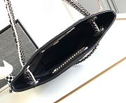 Bagsaaa Chanel Shopping Bag Aged Shiny Lambskin, Crystal Pearls & Black Metal Black - 6