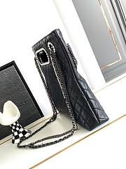 Bagsaaa Chanel Shopping Bag Aged Shiny Lambskin, Crystal Pearls & Black Metal Black - 4