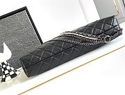 Bagsaaa Chanel Shopping Bag Aged Shiny Lambskin, Crystal Pearls & Black Metal Black - 3