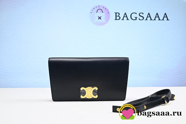 Bagsaaa Celine SHOULDER BAG TRAPEZE IN SHINY CALFSKIN BLACK - 24.5 X 14.5 X 3 CM - 1