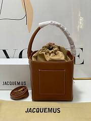 Bagsaaa Jacquemus Bucket Cube Brown Bag - 16*18*17cm - 6