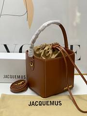 Bagsaaa Jacquemus Bucket Cube Brown Bag - 16*18*17cm - 3