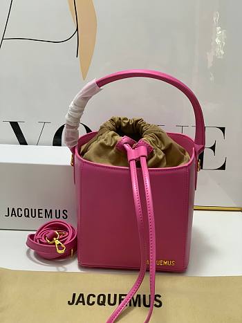 	 Bagsaaa Jacquemus Bucket Cube Pink Bag - 16*18*17cm