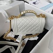	 Bagsaaa Chanel Le Boy Top Handle Caviar White 20cm - 3