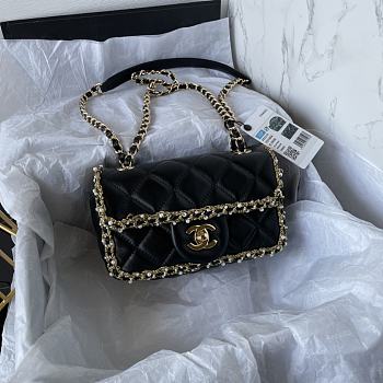 Bagsaaa Chanel Flap Bag Pearl Edge Black - 19*12*7.5cm