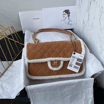 Bagsaaa Chanel Flap Bag Shearling Bag - 26X15X7.5cm 