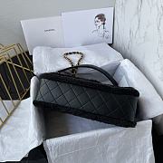 	 Bagsaaa Chanel Flap Bag Shearling Black Bag - 26X15X7.5cm - 6